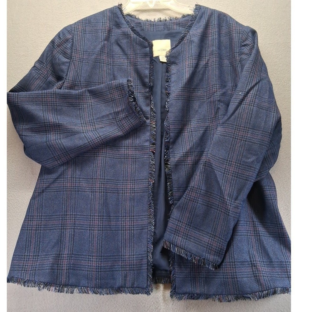Sojourn Women Blazer Jacket Blue Size 18W Cabincore Boho